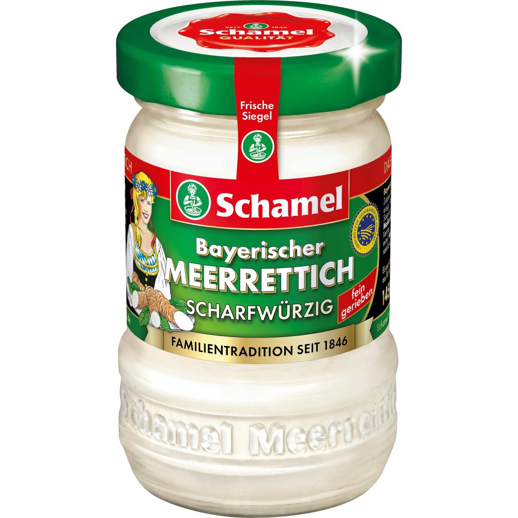 Schamel Bayrischer Meerrettich Scharfwürzig 12 x 145g Glas Karton