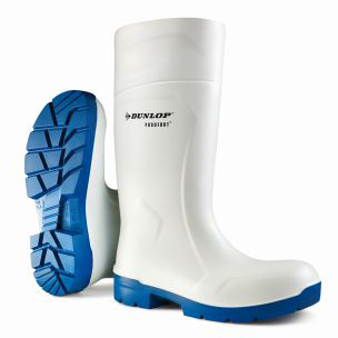 Gummistiefel Purofort MultiGrip Gr.45,weiß m.Stahlkappe, Sohle blau