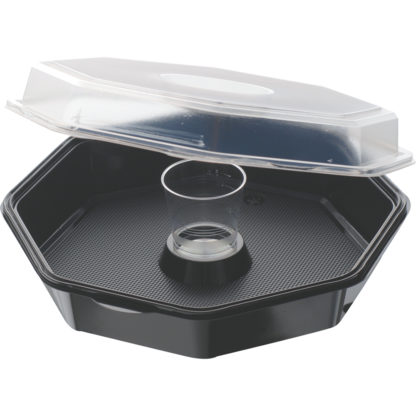 Duni Salatschale Octaview mit Dressingglas schwarz Vol. 950 ml, 240 Stück/Karton