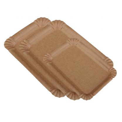 Pappteller braun 11x17,5cm 250 Stück/Pack, biowachsbeschichtet