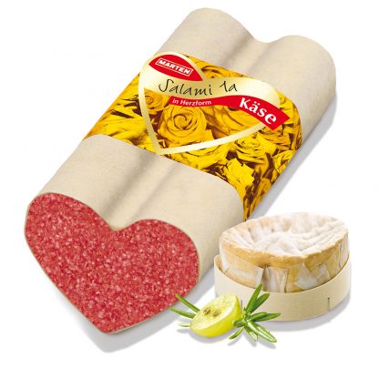 Marten Salami Ia Premium in Herzform im Käsemantel ca. 1,5kg, mit Buchenholz geräuchert