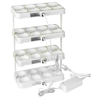 LED Ladestation exkl. Ladeschalen u. LEDs 255x140x430mm für 4 Ladeschalen à 8, weiß