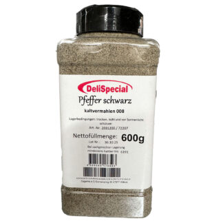 Pfeffer schwarz kaltvermahlen 008 600g / 1000ml Gewürzdose, keimred.