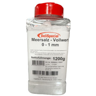 Meersalz Vollwert 0-1mm Körnung 1200g Dose naturbelassen im Gewürzstreuer