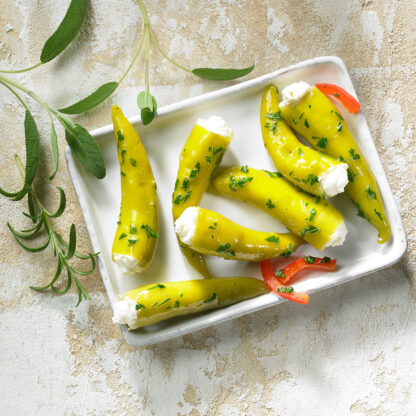 Kühlmann Antipasti "Peperoni" gefüllt mit Kräuterfrischkäse 1kg Schale