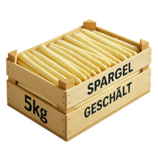 Spargel geschält Deutschland, Franken 5kg Kiste, 16-22mm