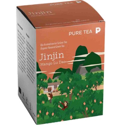 PURE TEA "Jinjin Mango Lu Dao" Bio Grüner Tee 15 x 3g im Kissenbeutel Einzeln Kuvertiert