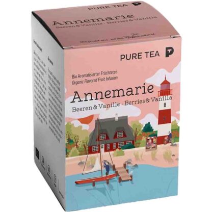 PURE TEA "Annemarie Beeren & Vanil" Bio Früchtetee 15 x 3,5g im Kissenbeutel Einzeln Kuvertiert