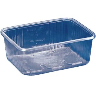 Rechteckbecher 1000g o Deckel glasklar PP 300 Stck/Karton
