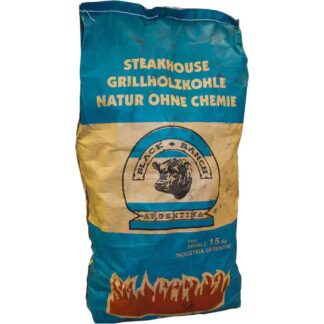 Grill Holzkohle 15kg Sack Black Ranch Argentinien Quebracho Blanco, 180 mm große Stücke