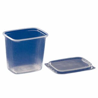 Rechteckbecher 500g m Deckel 250 St/Karton, Sichtpack