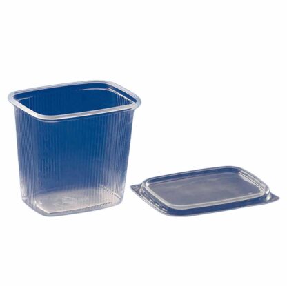 Rechteckbecher 500g m Deckel 250 St/Karton, Sichtpack
