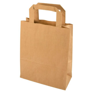 PAPSTAR Papiertragetaschen mit Tragegriff, braun 22x18x10 cm 400 Stk. (8x50Stk.)