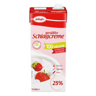 Schlagfix gesüßte Schlagcreme vegan 25% Fett 1Ltr. Pack im Karton - 48h Vorlauf -