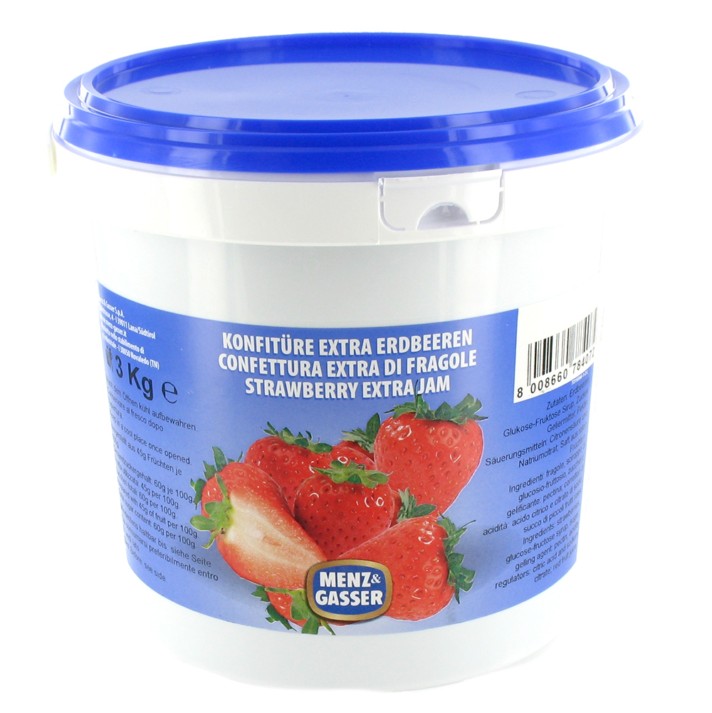 Menz & Gasser Extra Konfitüre Erdbeer 3kg Eimer