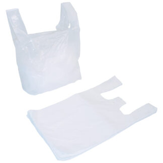 HDPE Hemdchentragetasche weiß 28+14 x48cm,9my m. Abriß 2.000 Stück im Karton - ohne Druck