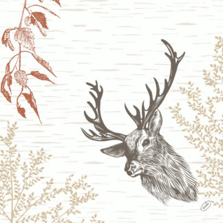 Bio Servietten Dunisoft 40x40cm Wood & Deer, 60 St/Pack